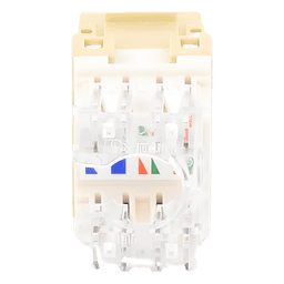 Conector Jack Estilo 110 (de Impacto), Tipo Keystone, Categoría 5e, de 8 Posiciones y 8 Cables, Color Marfil
