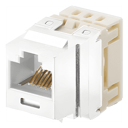 Conector Jack Estilo 110 (de Impacto), Tipo Keystone, Categoría 5e, de 8 Posiciones y 8 Cables, Color Blanco Mate
