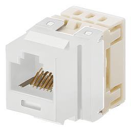 Conector Jack Estilo 110 (de Impacto), Tipo Keystone, Categoría 5e, de 8 Posiciones y 8 Cables, Color Blanco