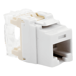 Conector Jack Estilo 110 (de Impacto), Tipo Keystone, Categoría 5e, de 8 Posiciones y 8 Cables, Color Blanco