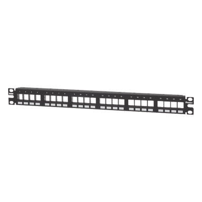 Panel de Parcheo Modular Keystone (Sin Conectores), Numerado y Espacio para Etiquetas, de 24 Puertos, 1UR