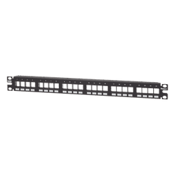 Panel de Parcheo Modular Keystone (Sin Conectores), Numerado y Espacio para Etiquetas, de 24 Puertos, 1UR