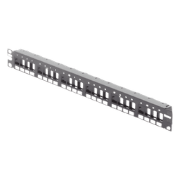 Panel de Parcheo Modular Keystone (Sin Conectores), Numerado y Espacio para Etiquetas, de 24 Puertos, 1UR