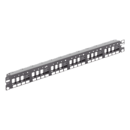 Panel de Parcheo Modular Keystone (Sin Conectores), Numerado y Espacio para Etiquetas, de 24 Puertos, 1UR