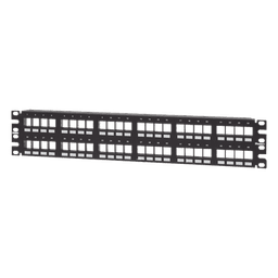 Panel de Parcheo Modular Keystone (Sin Conectores), Numerado y Espacio para Etiquetas, de 48 Puertos, 2UR