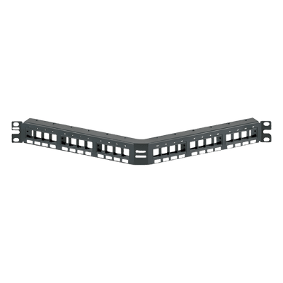 Panel de Parcheo Modular Keystone (Sin Conectores), Angulado, de 24 Puertos, 1UR