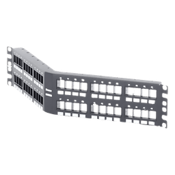 Panel de Parcheo Modular Keystone (Sin Conectores), Angulado, de 48 Puertos, 2UR
