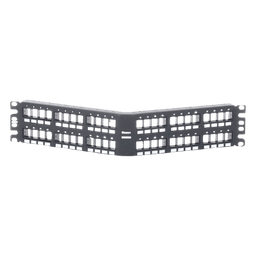 Panel de Parcheo Modular Keystone (Sin Conectores), Angulado, de 48 Puertos, 2UR