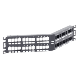 Panel de Parcheo Modular Keystone (Sin Conectores), Angulado, de 48 Puertos, 2UR
