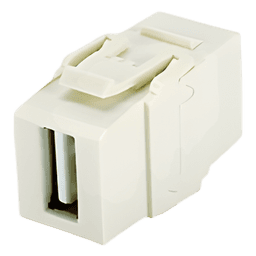 Módulo Acoplador USB 2.0, Hembra a Hembra, Tipo Keystone, Color Blanco Mate