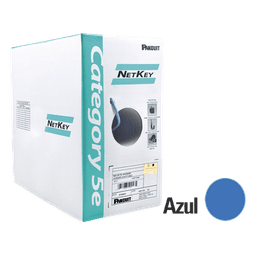 Bobina de Cable UTP de 305 Metros (1000 Pies) de Cobre, NetKey, Azul, Categoría 5e (24 AWG), Riser (CMR), de 4 Pares