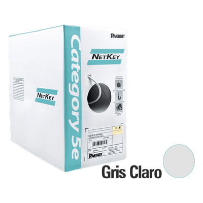 Bobina de Cable UTP 305 Metros (1000 Pies) de Cobre, NetKey, Gris Claro, Categoría 5e (24 AWG), Riser (CMR), de 4 Pares