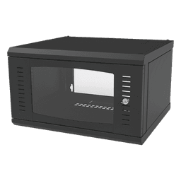 Gabinete para Montaje en Pared, con Puerta de Cristal Templado, Cuerpo Fijo, con 6 Unidades de Rack, de 19in, Fabricado en Acero