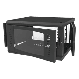Gabinete para Montaje en Pared, con Puerta de Cristal Templado, Cuerpo Fijo, con 6 Unidades de Rack, de 19in, Fabricado en Acero