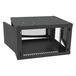 Gabinete para Montaje en Pared, con Puerta de Cristal Templado, Cuerpo Fijo, con 6 Unidades de Rack, de 19in, Fabricado en Acero