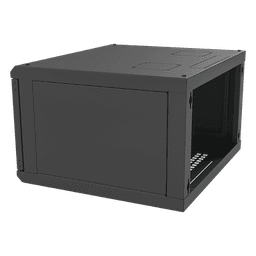 Gabinete para Montaje en Pared, con Puerta de Cristal Templado, Cuerpo Fijo, con 6 Unidades de Rack, de 19in, Fabricado en Acero