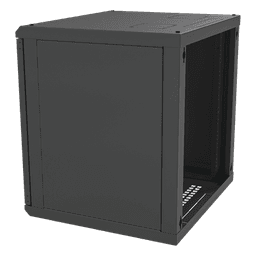 Gabinete de Pared para Rack 19in / 12 Unidades / Carga 100 kg / Puerta Cristal Templado / Postes Ajustables