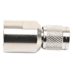 Conector TNC Macho de Rosca Izquierda Métrica, Tipo Rosca para RG-8/U, 9913, LMR-400, CNT-400 del Grupo I,  Plata/ Oro/ Teflón.