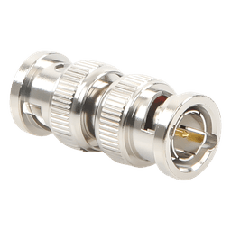 Adaptador tipo Barril para 75 Ohm, de Conector BNC Macho a BNC Macho, Niquel/ Oro/ Teflón.