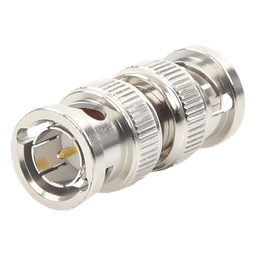 Adaptador tipo Barril para 75 Ohm, de Conector BNC Macho a BNC Macho, Niquel/ Oro/ Teflón.