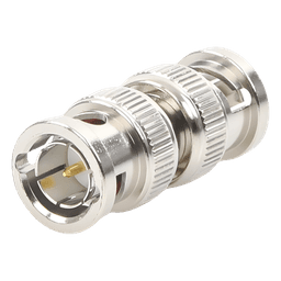 Adaptador tipo Barril para 75 Ohm, de Conector BNC Macho a BNC Macho, Niquel/ Oro/ Teflón.