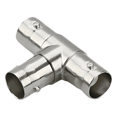 Adaptador Coaxial en T / Triple BNC Hembra / 75 Ohm / Níquel-Oro-PTFE / 14.5 x 23.7 x 33.0 mm