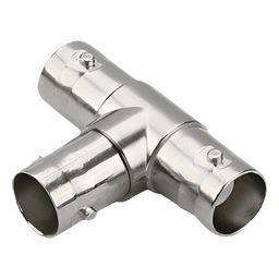 Adaptador Coaxial en T / Triple BNC Hembra / 75 Ohm / Níquel-Oro-PTFE / 14.5 x 23.7 x 33.0 mm