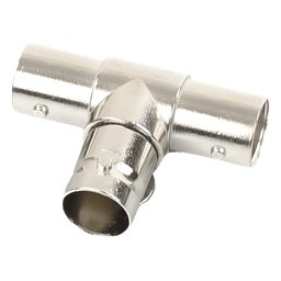 Adaptador Coaxial en T / Triple BNC Hembra / 75 Ohm / Níquel-Oro-PTFE / 14.5 x 23.7 x 33.0 mm