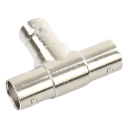 Adaptador Coaxial en T / Triple BNC Hembra / 75 Ohm / Níquel-Oro-PTFE / 14.5 x 23.7 x 33.0 mm
