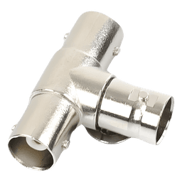 Adaptador Coaxial en T / Triple BNC Hembra / 75 Ohm / Níquel-Oro-PTFE / 14.5 x 23.7 x 33.0 mm