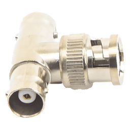 Adaptador Coaxial T / BNC Macho a 2x BNC Hembra / 75 Ohm / Contactos Oro / Aislante Teflón / CCTV Profesional