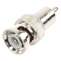 Adaptador en Línea / BNC Macho a RCA Macho / 75 Ohm / 13.9x35 mm / RG-59 y RG-6