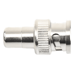 Adaptador en Línea para 75 Ohm, de Conector BNC Macho a RCA Hembra en Aplicaciones de Audio-Video para Cámaras, Monitores y DVR's.