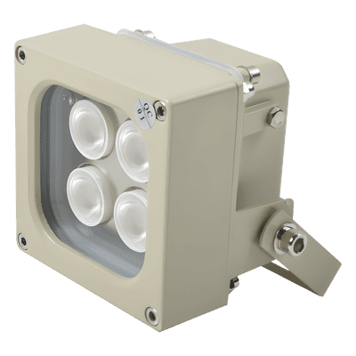 Iluminador LED de Alta Potencia | Luz Blanca | 10 Metros de Iluminación | Cobertura 120° | IP66 | Bajo Consumo de Energía | Fotocélula Incorporada | Soporte en “U” | Carcasa de Aluminio | Alta Transmitancia de Luz.