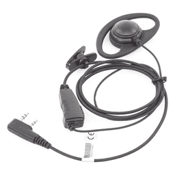 Micrófono de Solapa con Gancho Auricular / Compatible con Radios Kenwood TK y NX Series / Cable Reforzado con Kevlar / PTT Ergonómico / Clip Rotatorio 360°