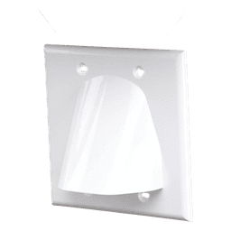 Placa de Pared Pasa Muro / 112.7 x 110.7 mm / ABS Resistente a Intemperie / UL 94V-0 / 25mm Máx. Diámetro