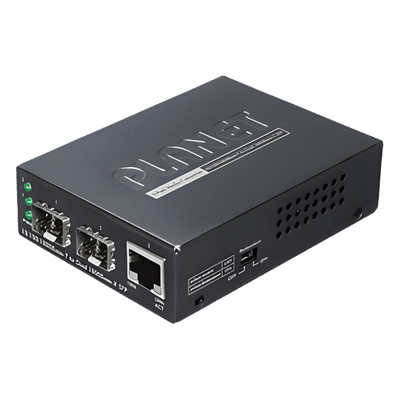 Convertidor de Medios con Doble Puerto SFP 1000BASE-FX/SX/LX y Puerto Ethernet 1000Base-T 