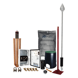 Kit Pararrayo con Punta en Aluminio con Accesorios para Protección de Diámetro de 160 m.