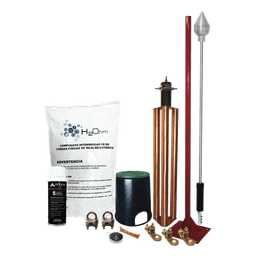Kit Pararrayo con Accesorios para Protección de Diámetro de 80 m.