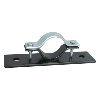 Abrazadera Doble Omega, fabricada en Acero para instalación de mástil de 2" en muros verticales