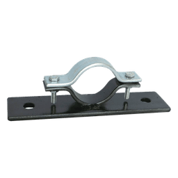 Abrazadera Doble Omega, fabricada en Acero para instalación de mástil de 2" en muros verticales