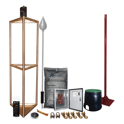Kit Pararrayo con Accesorios para Protección de Diámetro de 300m.