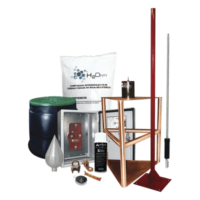 Kit Pararrayo con Accesorios para Protección de Diámetro de 200m.