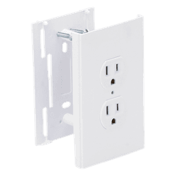 Contacto eléctrico doble, soporte y tapa color blanco de PVC auto extinguible,  para canaleta TEK100 (5591-10200) 