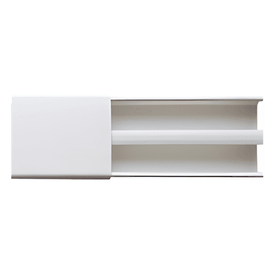 Canaleta blanca dos vías, de PVC auto extinguible,  48 x 16 x tramo 2.5m (6101-01250) 