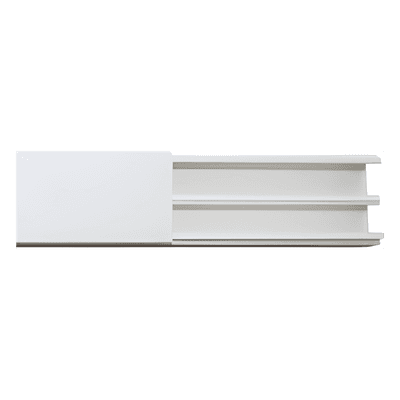 Canaleta en color blanco de PVC auto extinguible, 35 x 17, tramo de 2.5m (5301-01250)