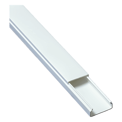 Canaleta de PVC / 20 x 10 mm / Auto-extinguible / 2.5 m (8.2 ft) / Sin División / Resistente UV
