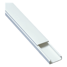 Canaleta de PVC / 20 x 10 mm / Auto-extinguible / 2.5 m (8.2 ft) / Sin División / Resistente UV