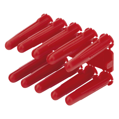 Taquete de 1/4  plástico paquete de 100 piezas para fijar objetos con tornillo en muros y techos de concreto o superficies sólidas, compatible con tornillo TH10X de 10 x 1 1/2"  (1103-03100) 