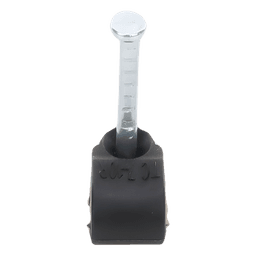 Grapa reforzada para cable redondo de 7mm con clavo de 1" color negro (100pzs) (3103-00301)